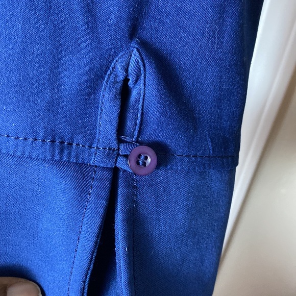 Vintage August Max Long Sleeve Button Down Shirt Suede Like Feel Blue Size 1X - Picture 7 of 10